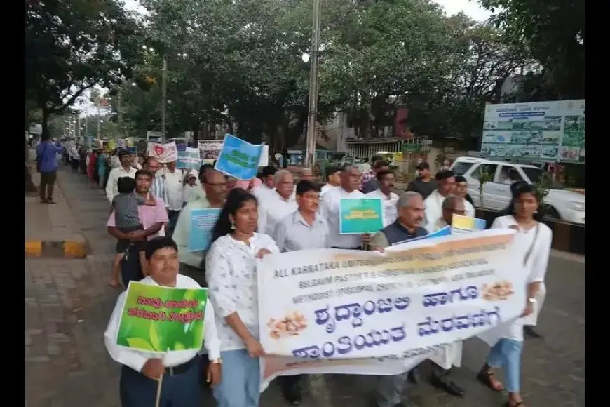 Christian forum holds prayer and silent protest march against terrorism in Belagavi